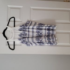 Loft white and blue top